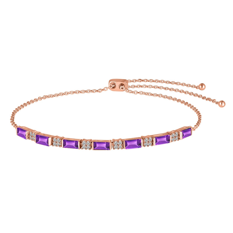 Amethyst & White Topaz Bracelet