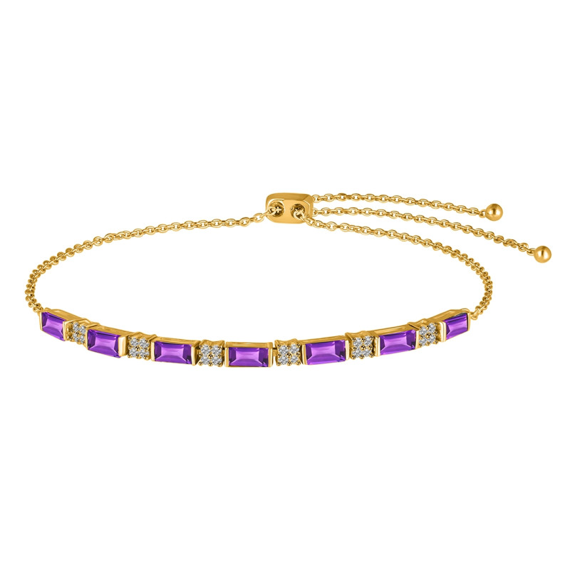 Amethyst & White Topaz Bracelet AMT-RDB-133.