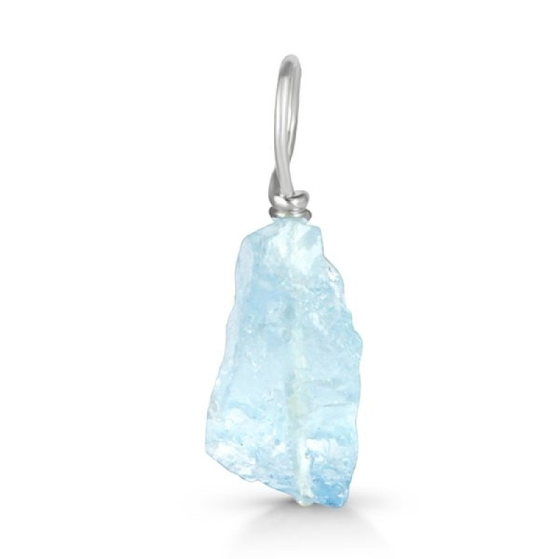 Aquamarine Raw Crystal Drill Pendant AQM-RCYP-7