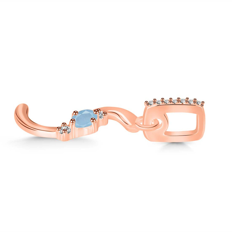 Aquamarine & White Topaz Alphabet S Pendant AQM-RDA-45.