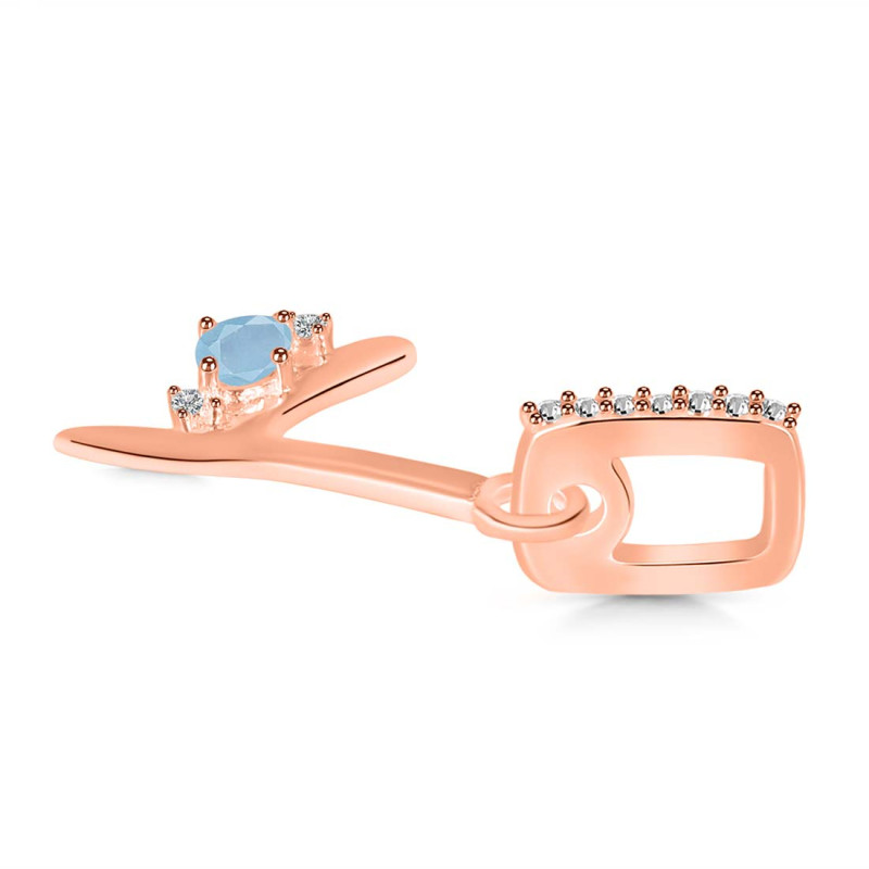 Aquamarine & White Topaz Alphabet Y Pendant AQM-RDA-51.