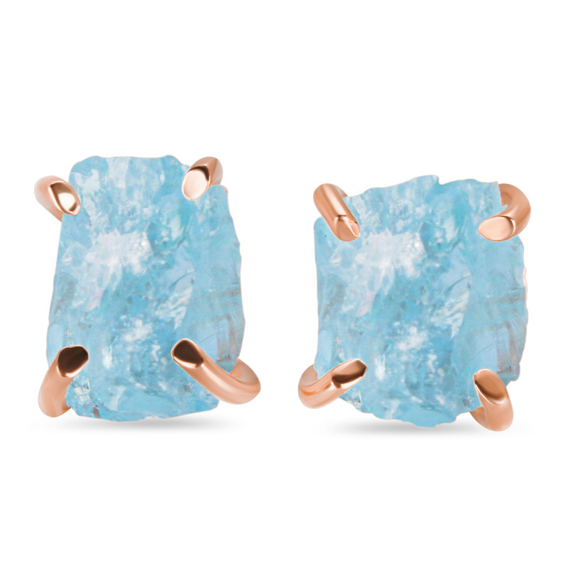 Aquamarine Raw Crystal Stud Earring AQM-RE-200.