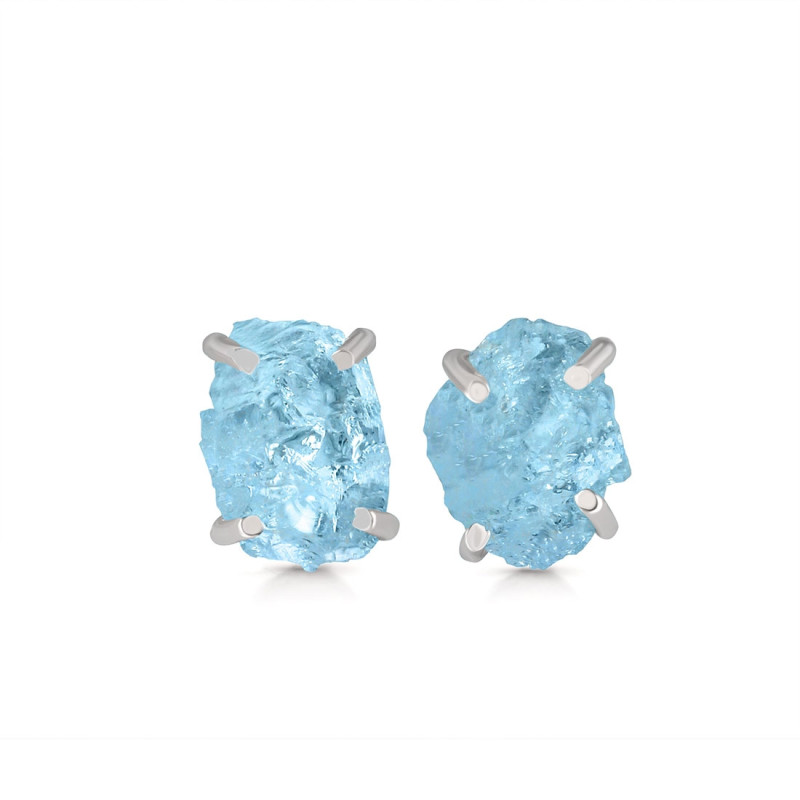 Aquamarine Raw Crystal Stud Earring AQM-RE-397.