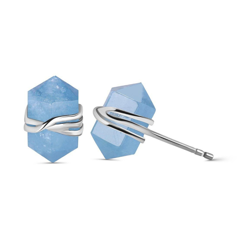 Aquamarine Pencil Stud Earring
