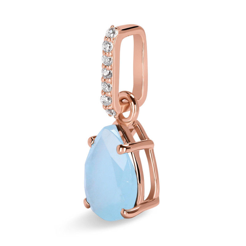 Aquamarine & White Topaz Pendant AQM-RP-76.
