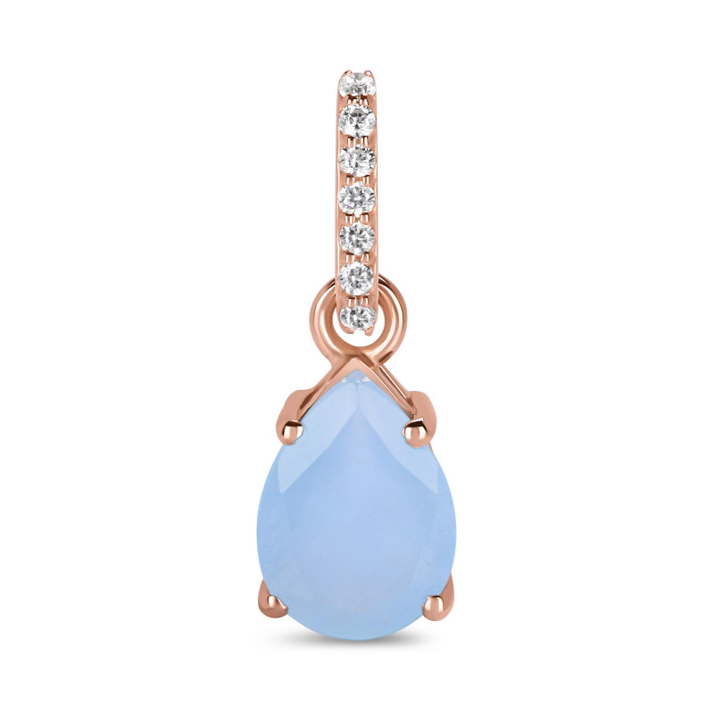 Aquamarine & White Topaz Pendant AQM-RP-76.