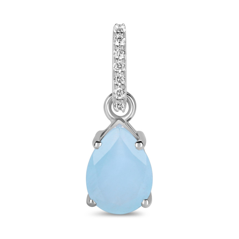 Aquamarine & White Topaz Pendant AQM-RP-76.