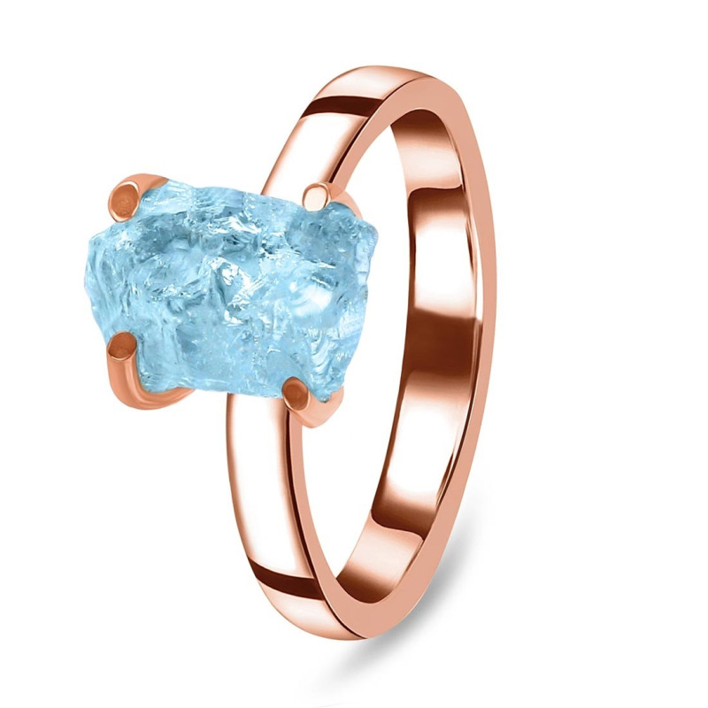 Aquamarine Raw Crystal Ring  AQM-RR-200.