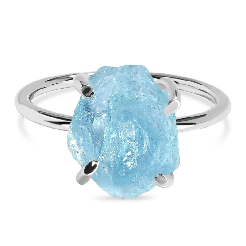Aquamarine Raw Crystal Ring AQM-RR-350.