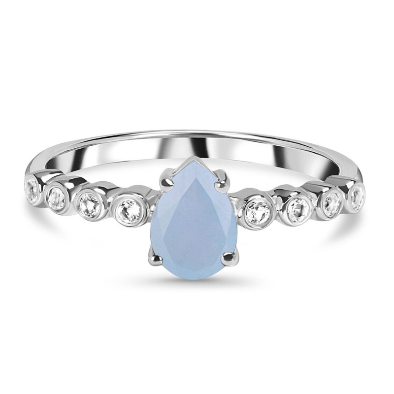 Aquamarine & White Topaz Ring AQM-RR-419D.