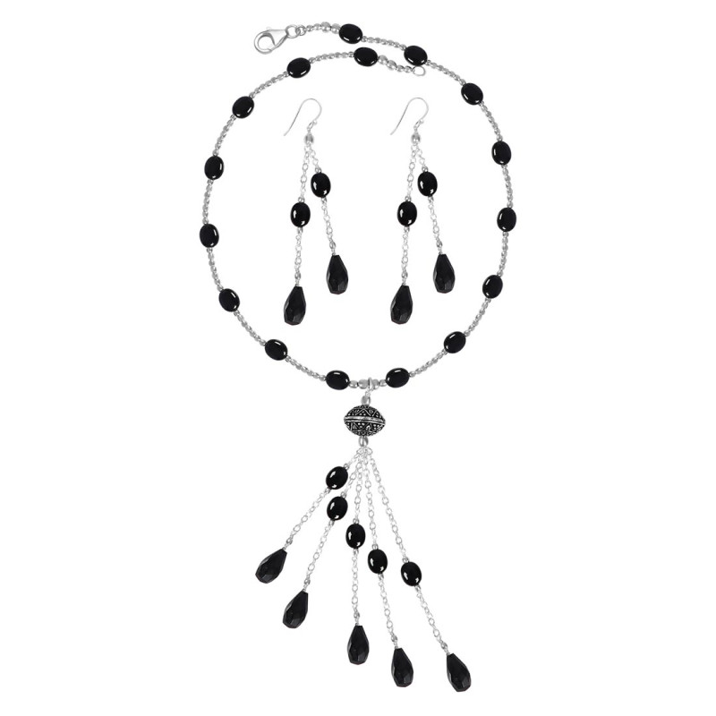 Black Spinel Beaded  Jewelry Set BDD-12-1641