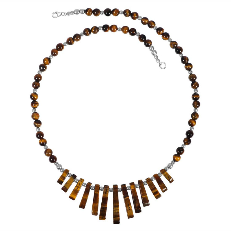 Tiger Eye Beaded Necklace BDD-12-1662