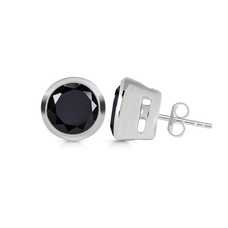 Black Tourmaline Stud Earring