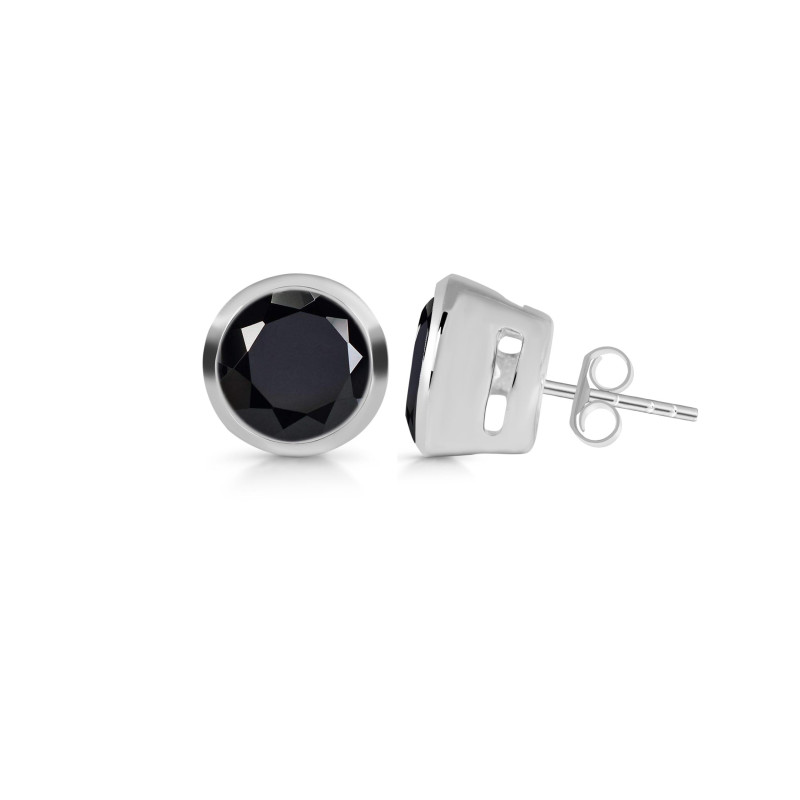 Black Tourmaline Stud Earring
