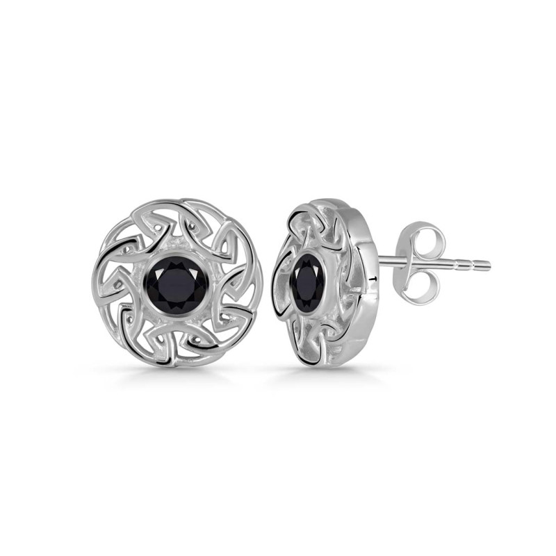 Black Tourmaline Stud Earring