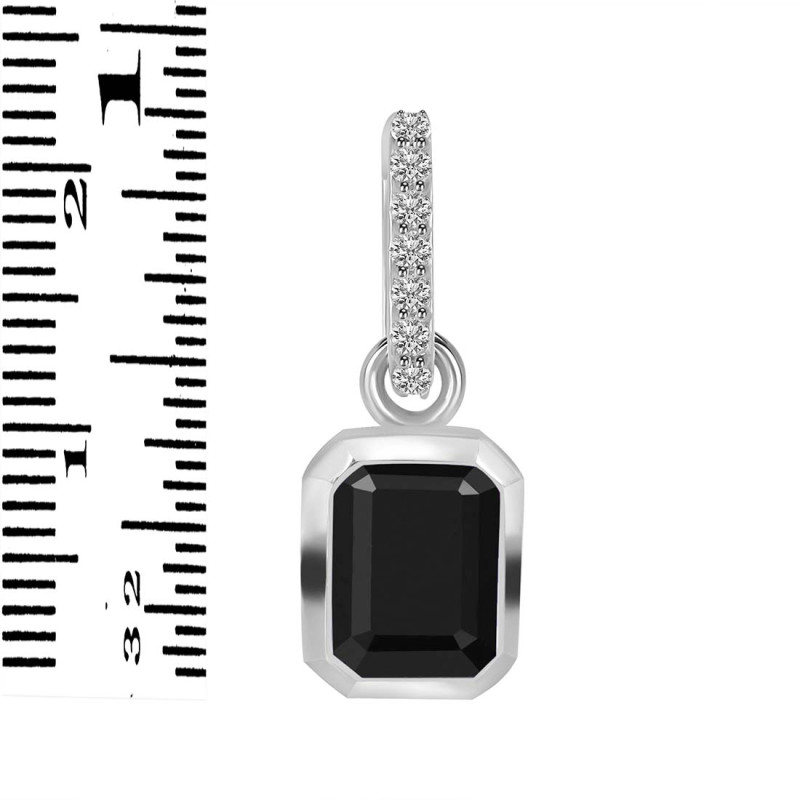 Black Tourmaline & White Topaz Pendant BLS-RDP-955-CZ-LOOP.