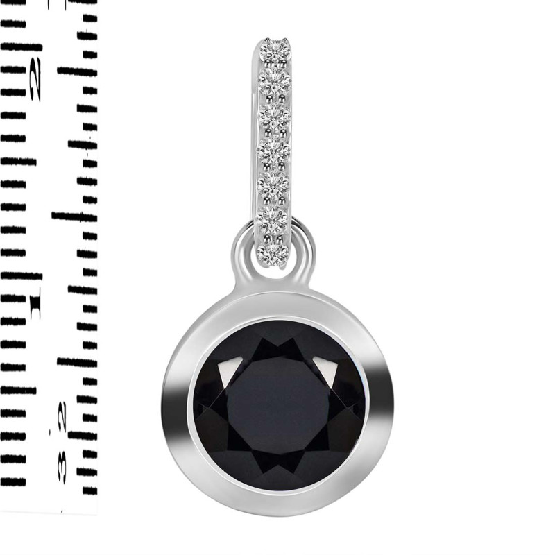Black Tourmaline & White Topaz Pendant BLS-RDP-960-CZ-LOOP.
