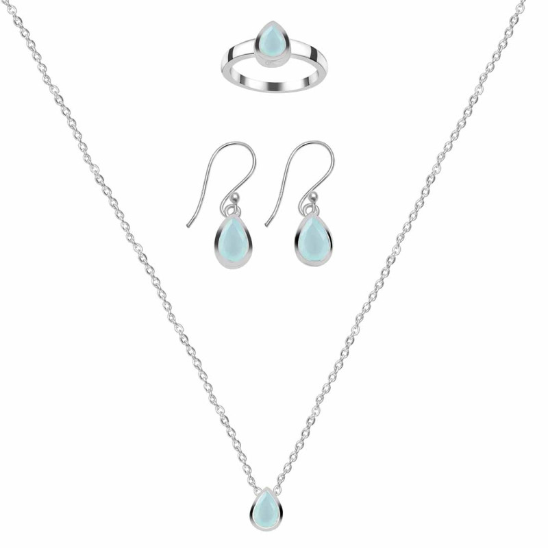  Blue Chalcedony Jewelry Set