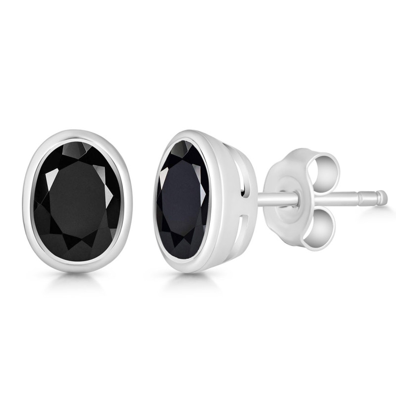 Black Tourmaline Stud Earring