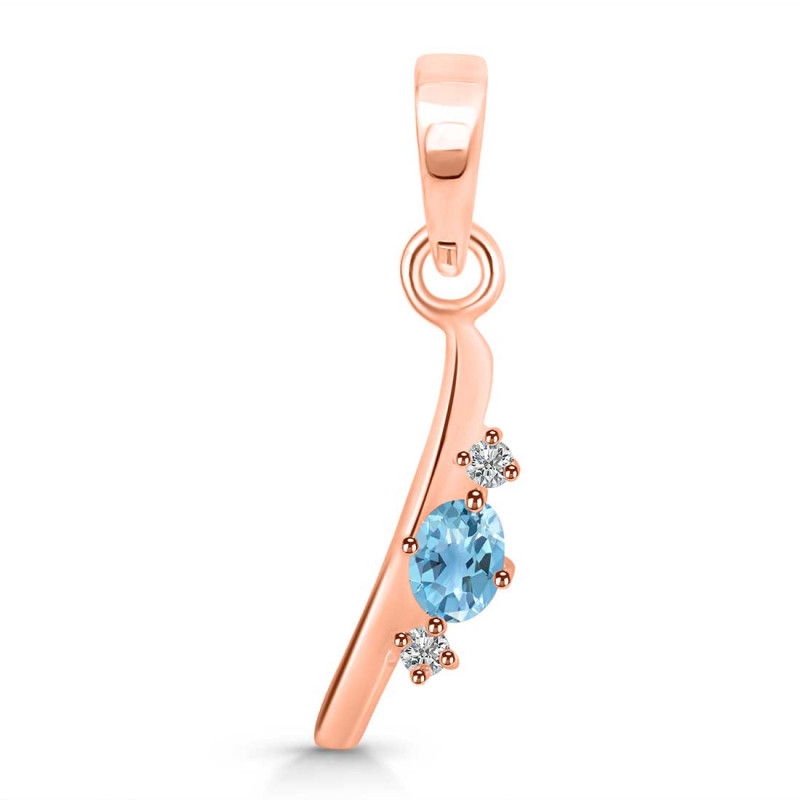 Blue Topaz & White Topaz Alphabet I Pendant BTZ-RDA-9.