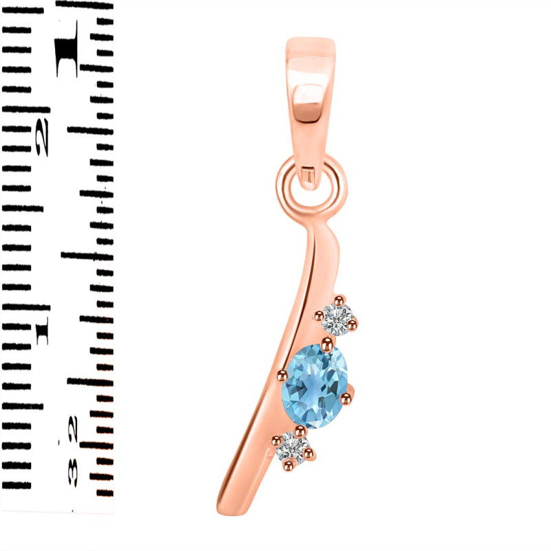 Blue Topaz & White Topaz Alphabet I Pendant BTZ-RDA-9.