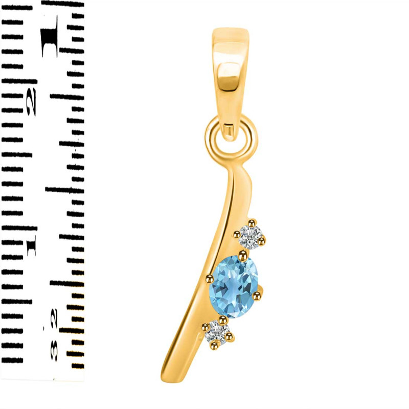 Blue Topaz & White Topaz Alphabet I Pendant BTZ-RDA-9.