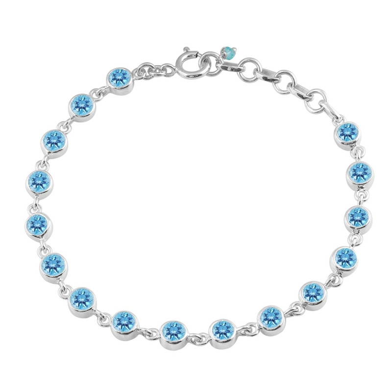 Blue Topaz Bracelet BTZ-RDB-118-CUT.