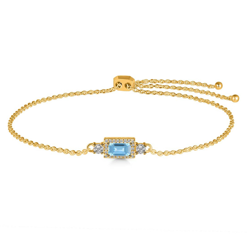 Blue Topaz & White Topaz Bracelet BTZ-RDB-140.