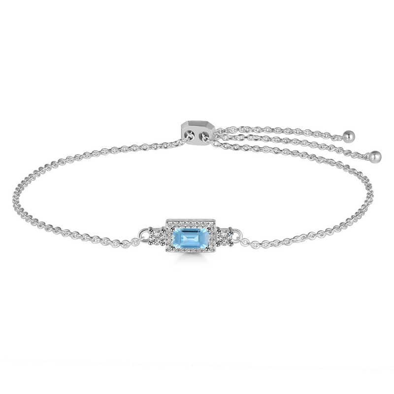 Blue Topaz & White Topaz Bracelet BTZ-RDB-140.