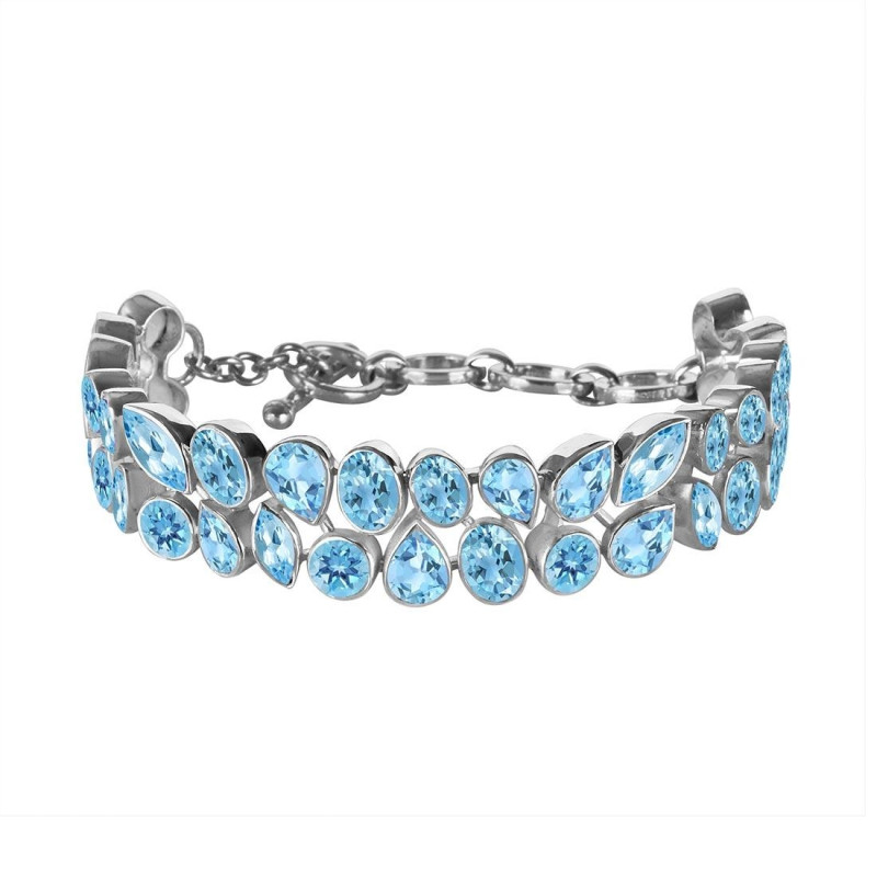 Blue Topaz Bracelet BTZ-RDB-91.