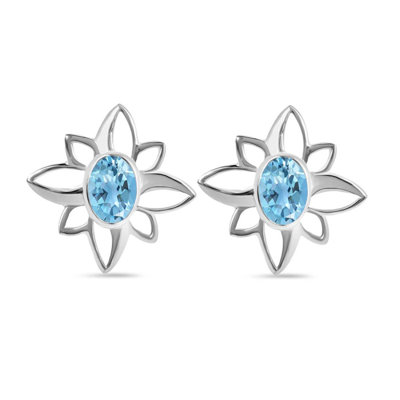 Blue Topaz Stud Earring BTZ-RDE-11.