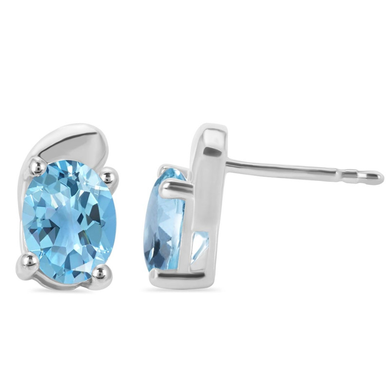 Blue Topaz Stud Earring