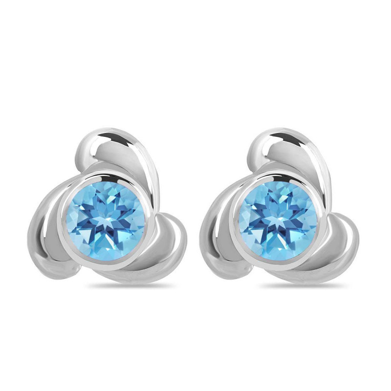 Blue Topaz Stud Earring BTZ-RDE-3.