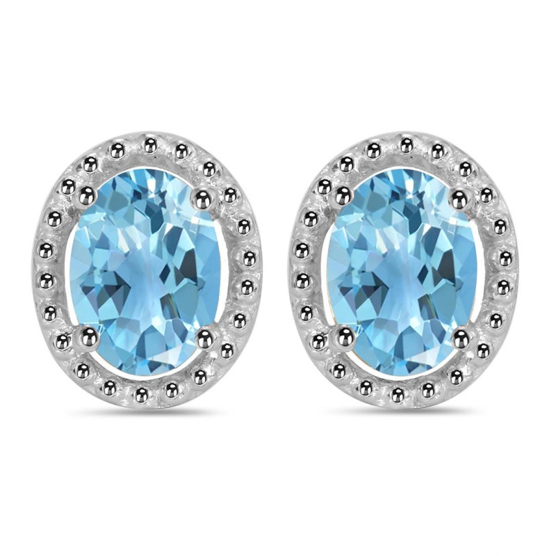 Blue Topaz Stud Earring BTZ-RDE-34.