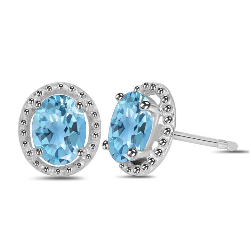 Blue Topaz Stud Earring