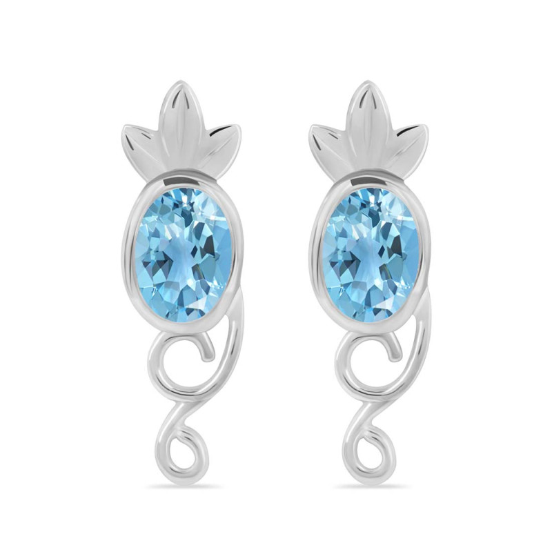 Blue Topaz Stud Earring BTZ-RDE-5.