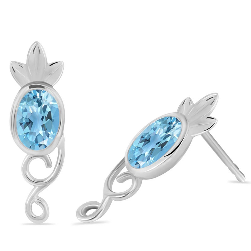 Blue Topaz Stud Earring