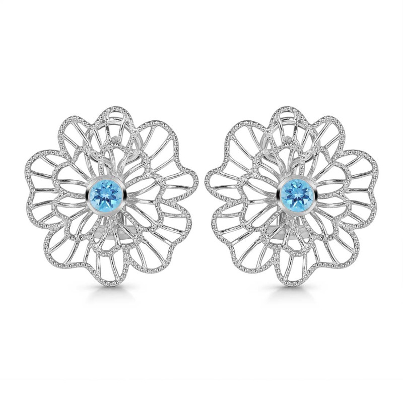 Blue Topaz Stud Earring BTZ-RDE-60.