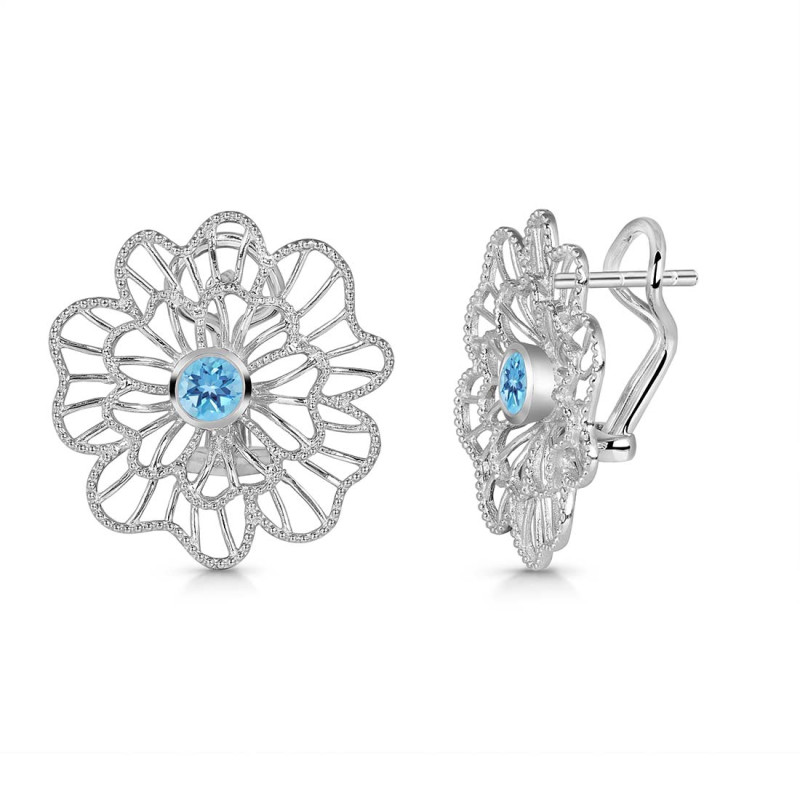 Blue Topaz Stud Earring