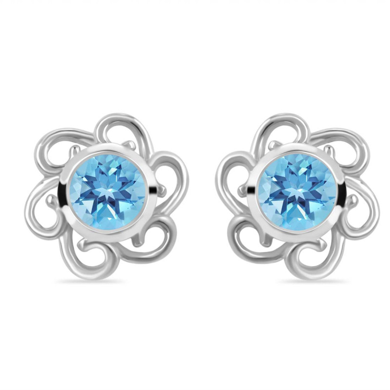 Blue Topaz Stud Earring BTZ-RDE-7.