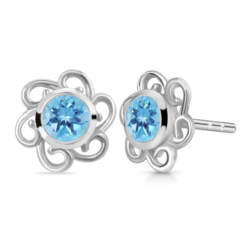 Blue Topaz Stud Earring