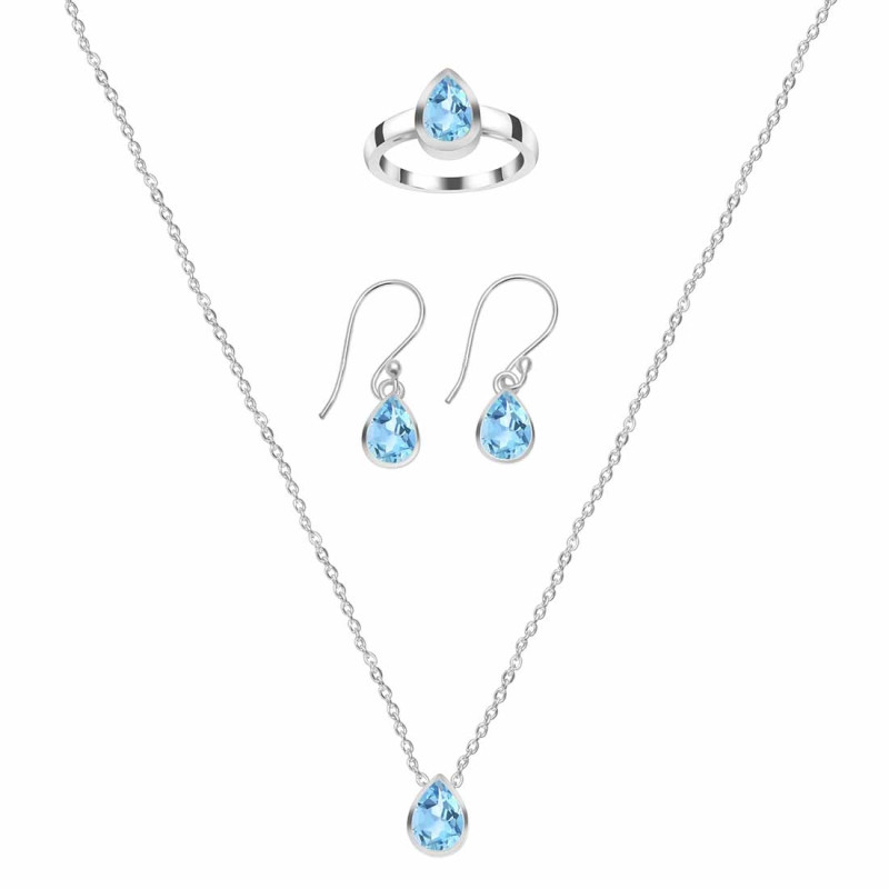  Blue Topaz Jewelry Set