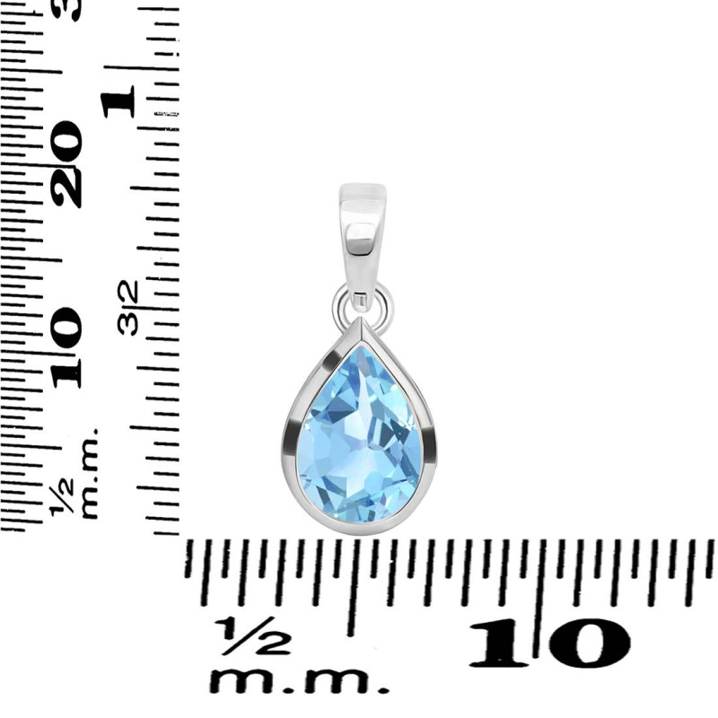 Blue Topaz Pendant BTZ-RDP-468.