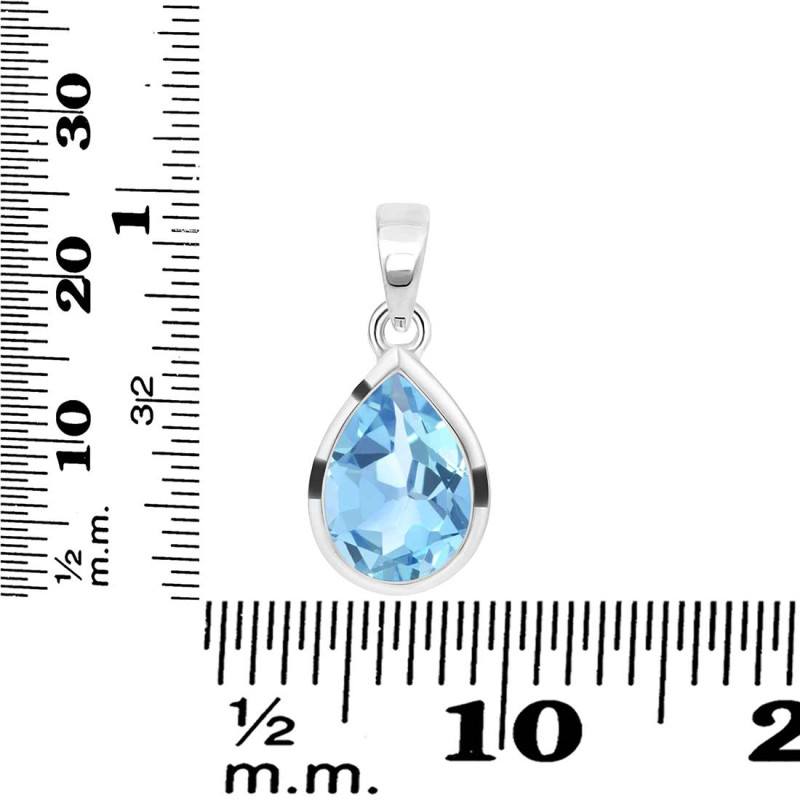 Blue Topaz Pendant BTZ-RDP-470.