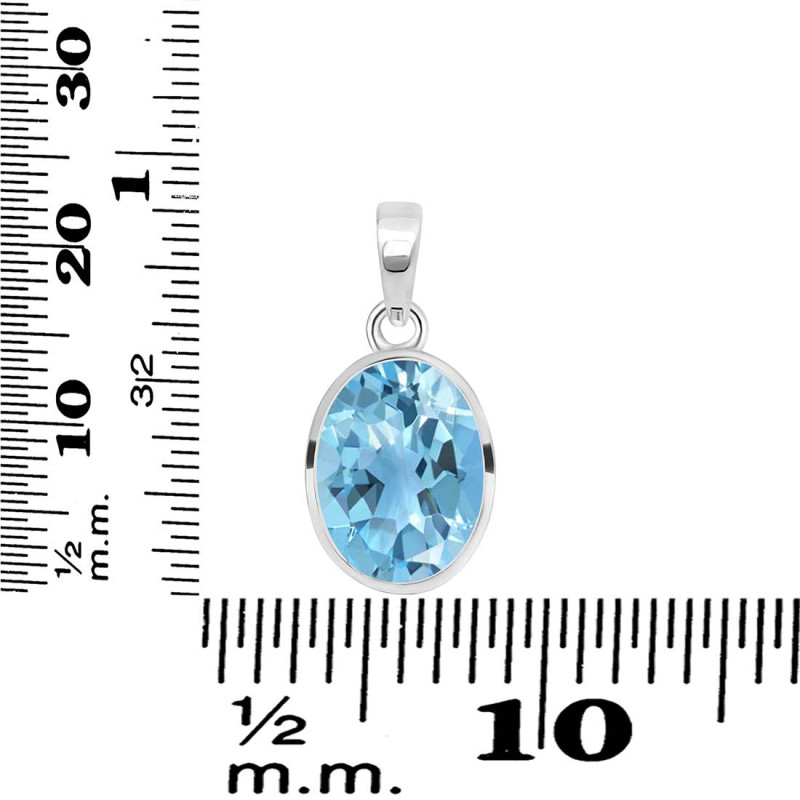 Blue Topaz Pendant BTZ-RDP-471.