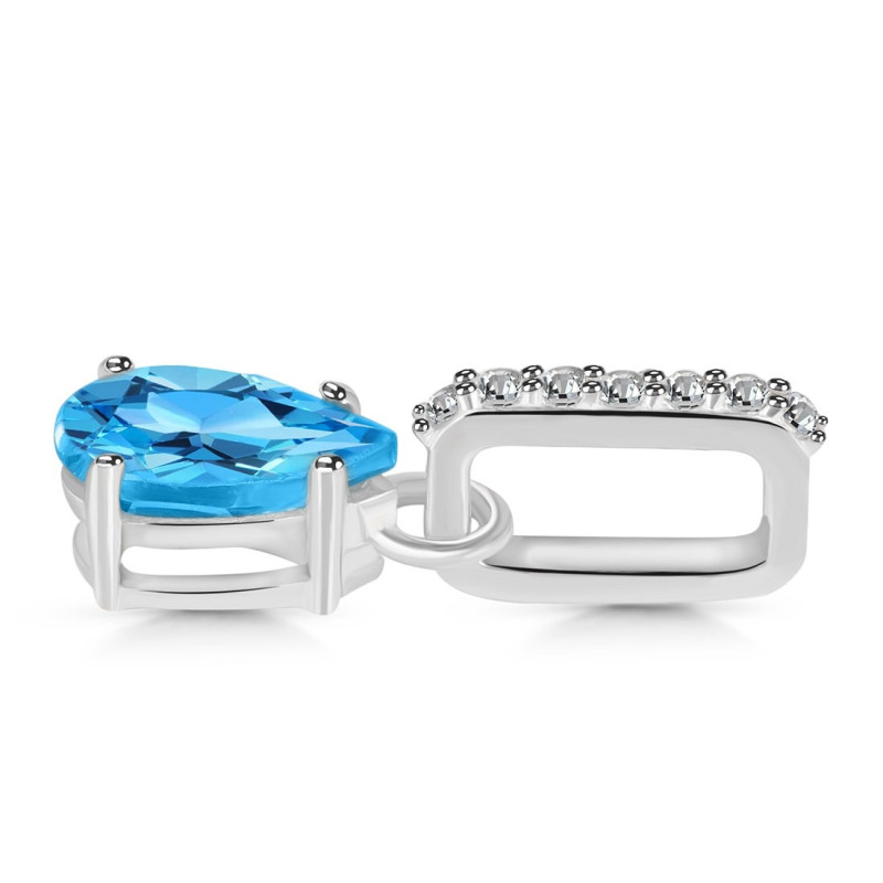 Swiss Blue Topaz & White Topaz Pendant
