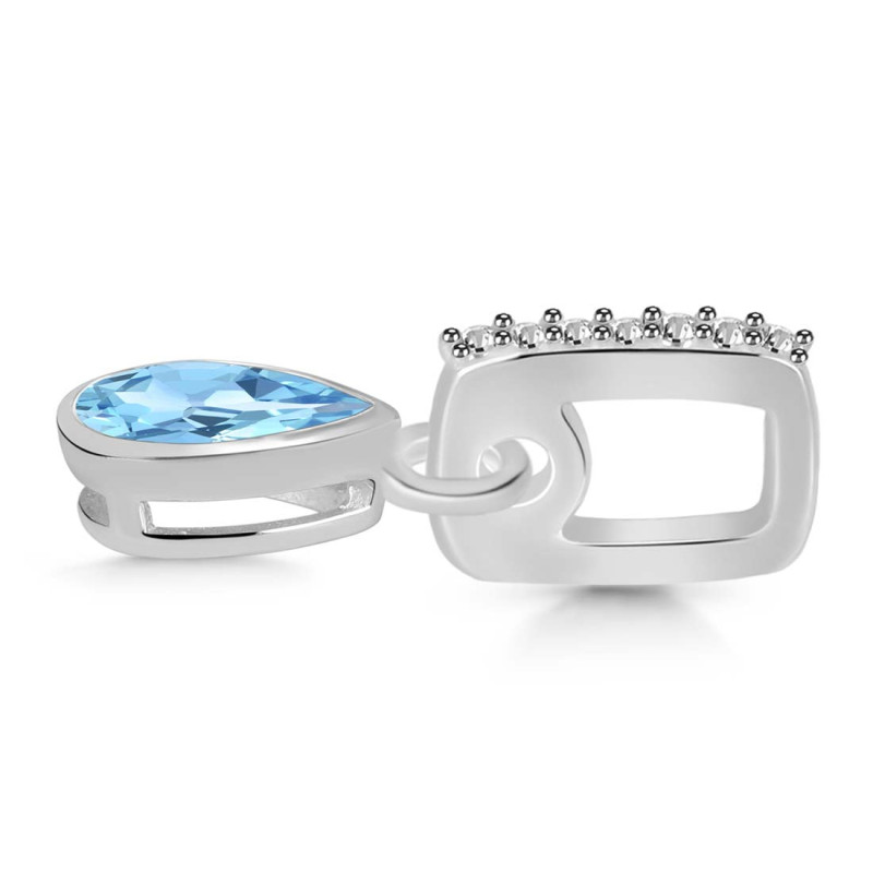 Blue Topaz & White Topaz Pendant