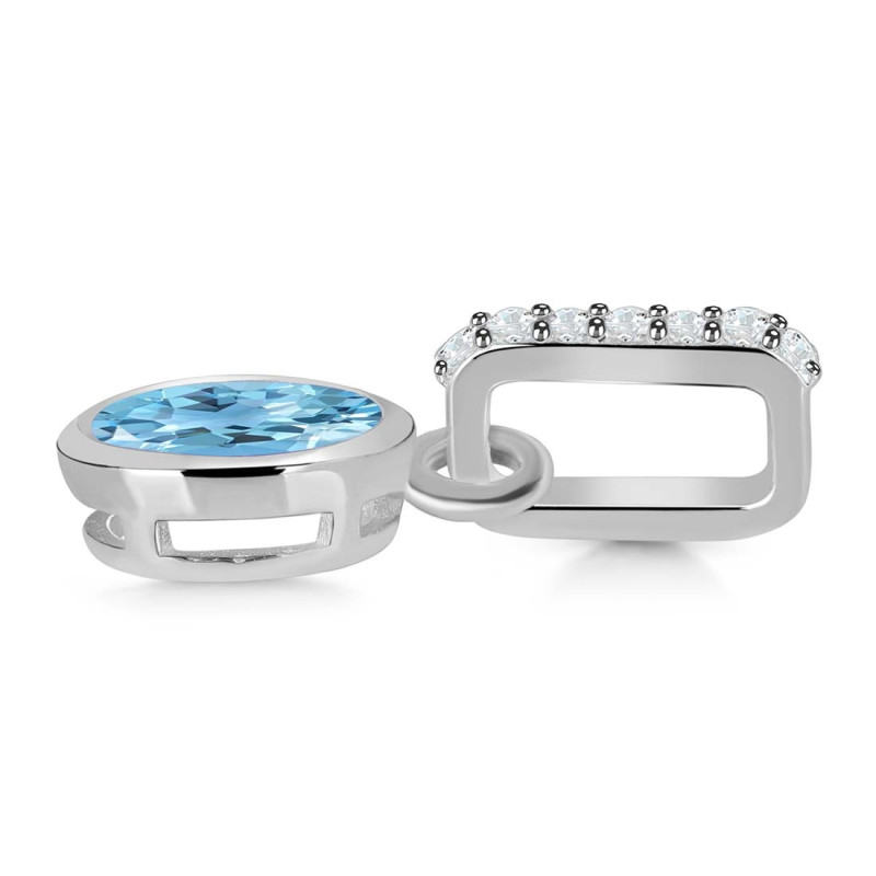 Blue Topaz & White Topaz Pendant