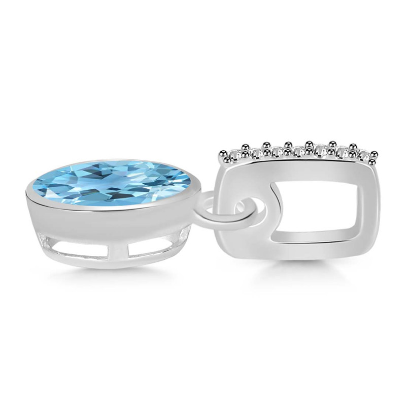 Blue Topaz & White Topaz Pendant