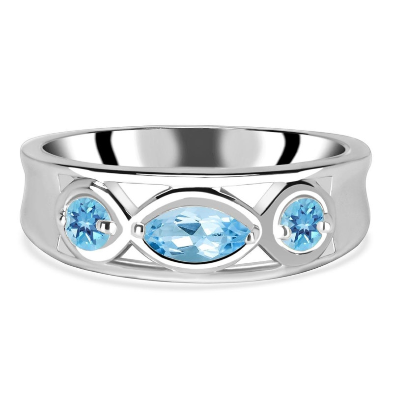 Blue Topaz Ring BTZ-RDR-29.